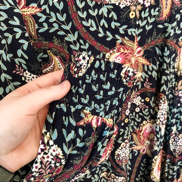 LOFT Floral Smocked Cuff Blouse - Picture 5 of 7